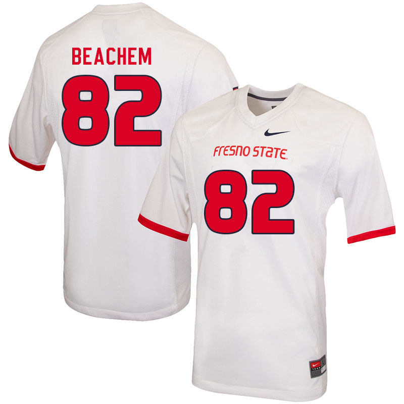 Men #82 Kamron Beachem Fresno State Bulldogs College Football Jerseys Sale-White